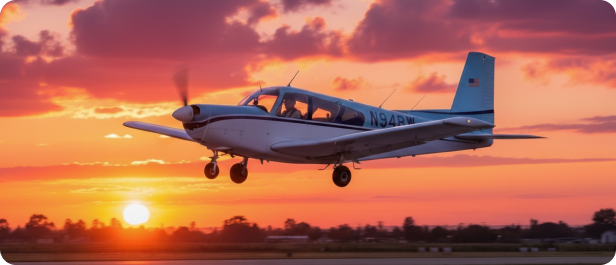 N948W aircraft at sunset